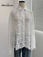 Women's Lace Embroidered Cotton Shirt