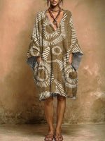 Women's Geometric Patterns Print Retro Pocket Dress