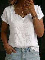Women's Sweetheart Neckline Short-sleeve Top