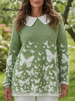 Butterfly Valley Art Print Peter Pan Collar Sweater