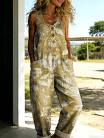 Women's Flowers Floral Casual Cotton Vest Denim Jumpsuit