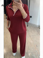 Women's Comfortable Cotton Top And Pants Two-piece Set