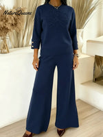 Women's Two-piece Knit Sweater And Pants Set