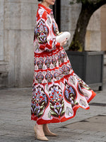Red Printed Cotton Dress