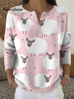 Women's Cute Little Sheep Pattern Casual Sweater