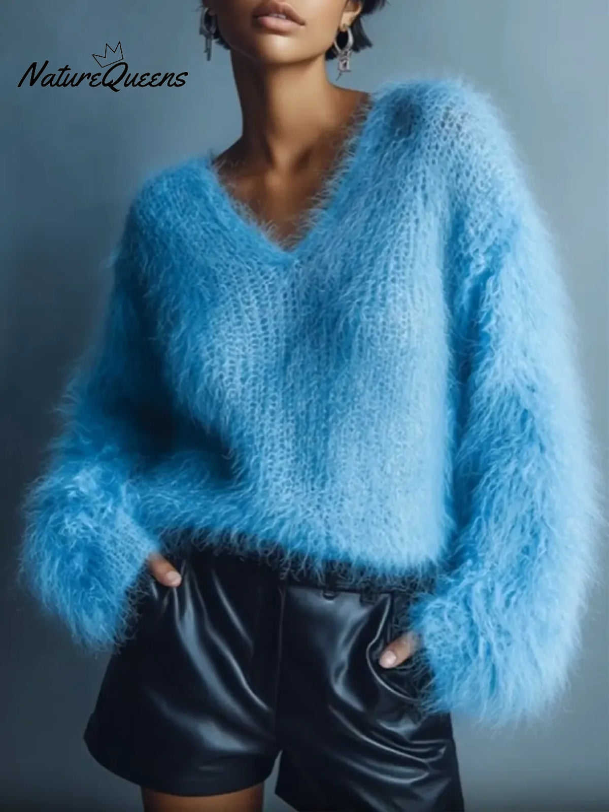 Women's Cozy Plush V-Neck Sweater