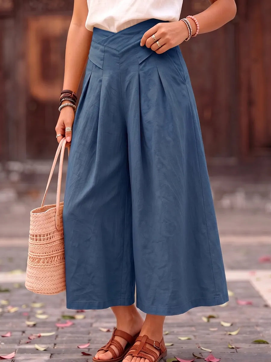 Women's Loose Pleated Cotton-linen Wide-leg Pants