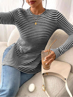 Women's Round Neck Split-Sleeve Casual T-Shirt