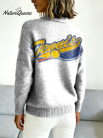 Tennis Decorative Patterns Casual Shirt Collar Long Sleeve Sweater