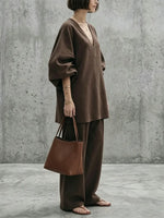 Women's Simple Oversized Cotton-linen Suit