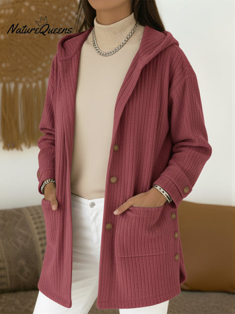 Women's Corduroy Hooded Casual Jacket