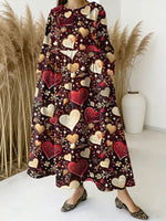 Women's Valentine's Day Love Art Print Casual Denim Dress