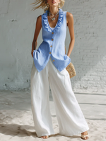 Casual Loose-fitting Cotton Linen Wide-leg Pant