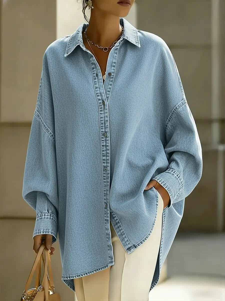 Women's Fashionable Casual Denim Cotton Shirt