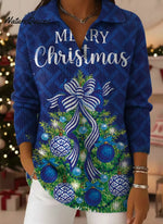 Women's Merry ChristmasArt Print Casual Sweater