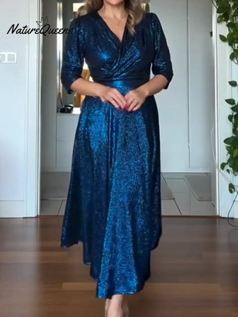 Women's Christmas Sparkling Wrap Dress