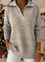 Women's Painting Art: Animal Pattern Decorative Designs Casual Shirt Collar Long Sleeve Sweater