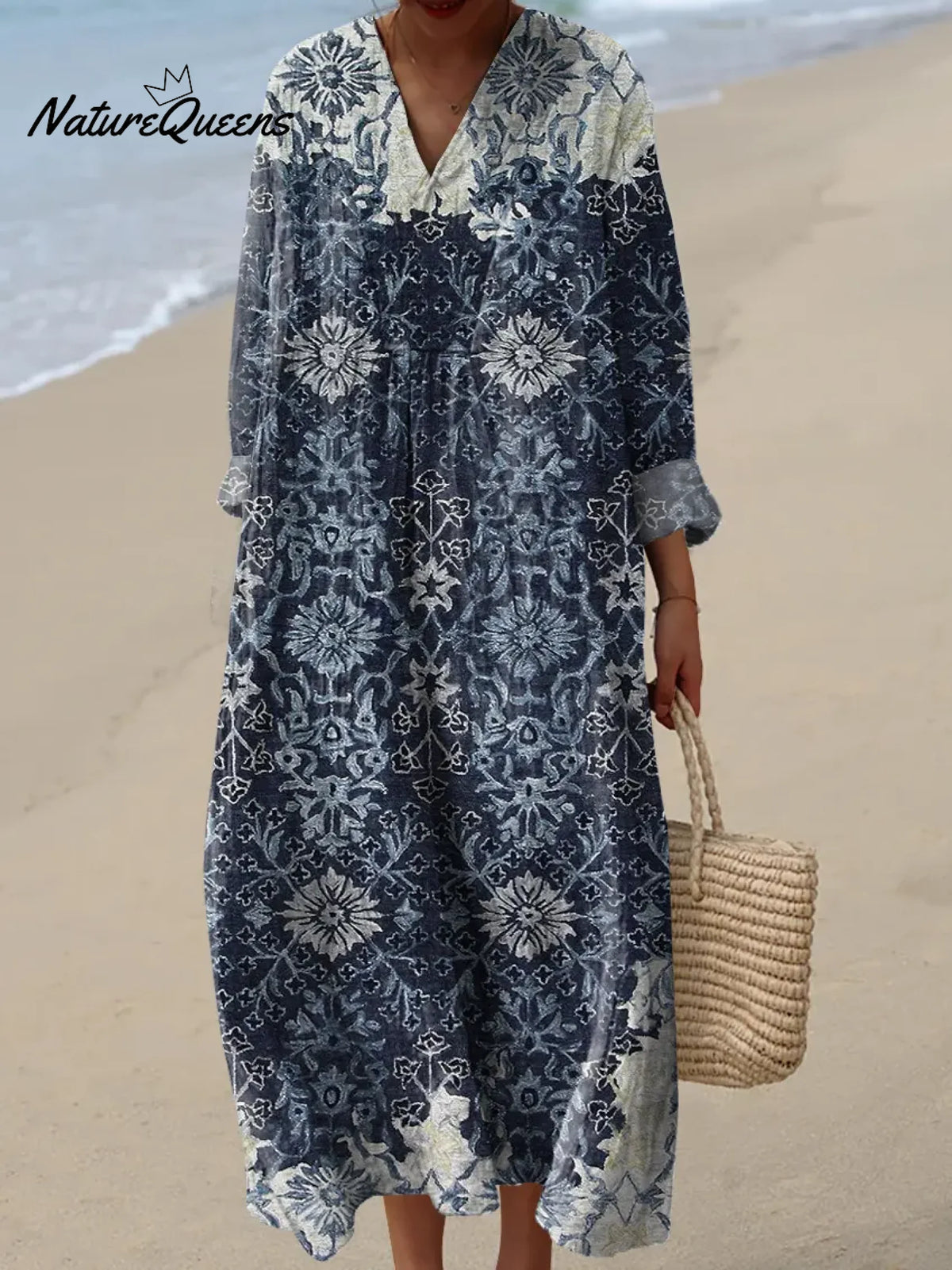 Women's Vintage Pattern Art Print Casual Cotton Dress