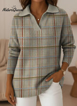 Women's Striped Vintage V-neck Sweater