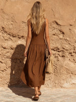 Women's Simple Cotton And Linen Sleeveless Dress