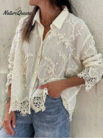 Women's Lace Embroidered Cotton Shirt