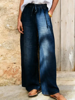 Women's Casual Linen And Cotton Wide-leg Pants