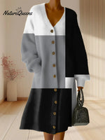 Women's Geometric Pattern Art Print Casual Cotton Dress