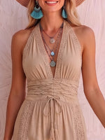 Boho-style Sexy Lace-panel Jumpsuit