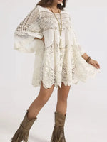Women's Bohemian Style Retro Cotton Short Dress