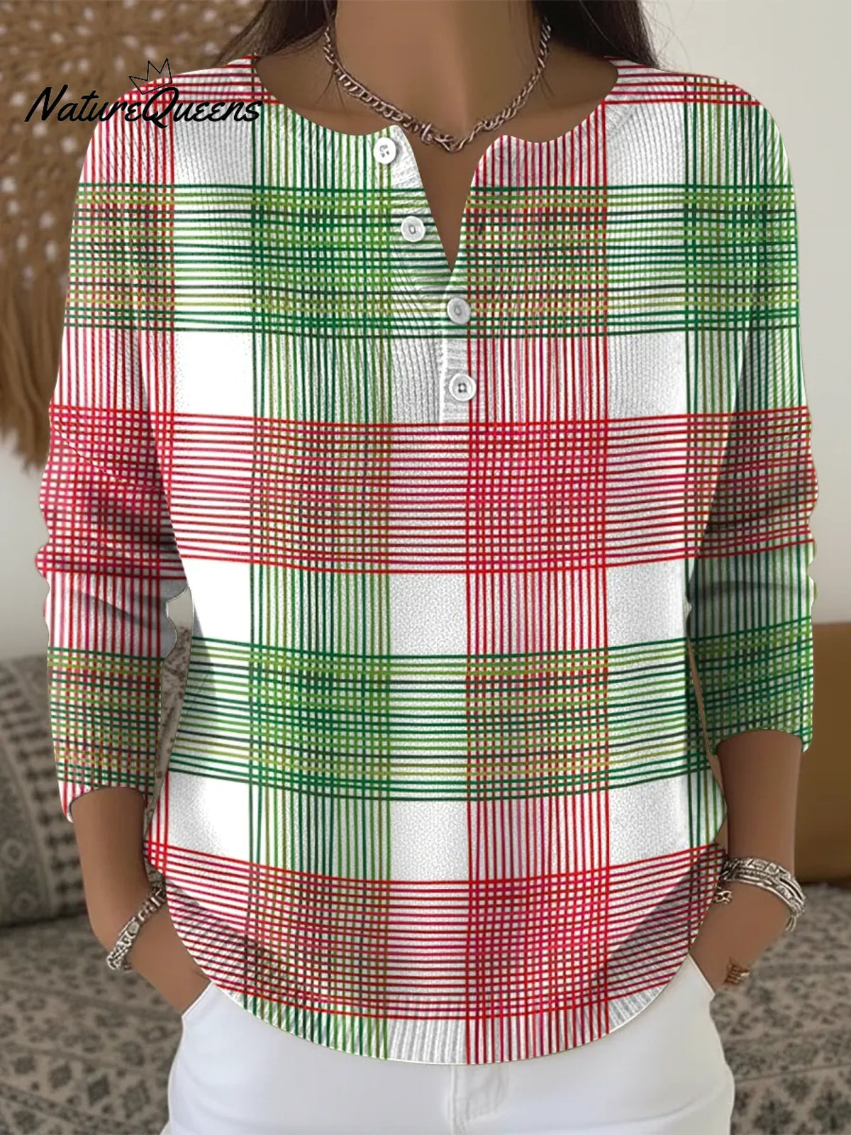 Women's Christmas Stripes Casual Printed Sweater