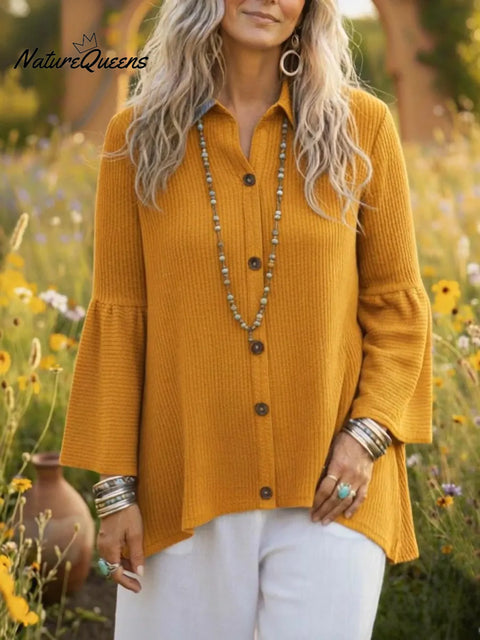 Elegant Cozy Flared Sleeve Cardigan Sweater
