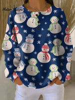 Women's Snowman Casual Printed Long Sleeve