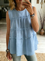 Women's Cozy Minimalist Solid-color 100% Cotton Round Collar Shirt