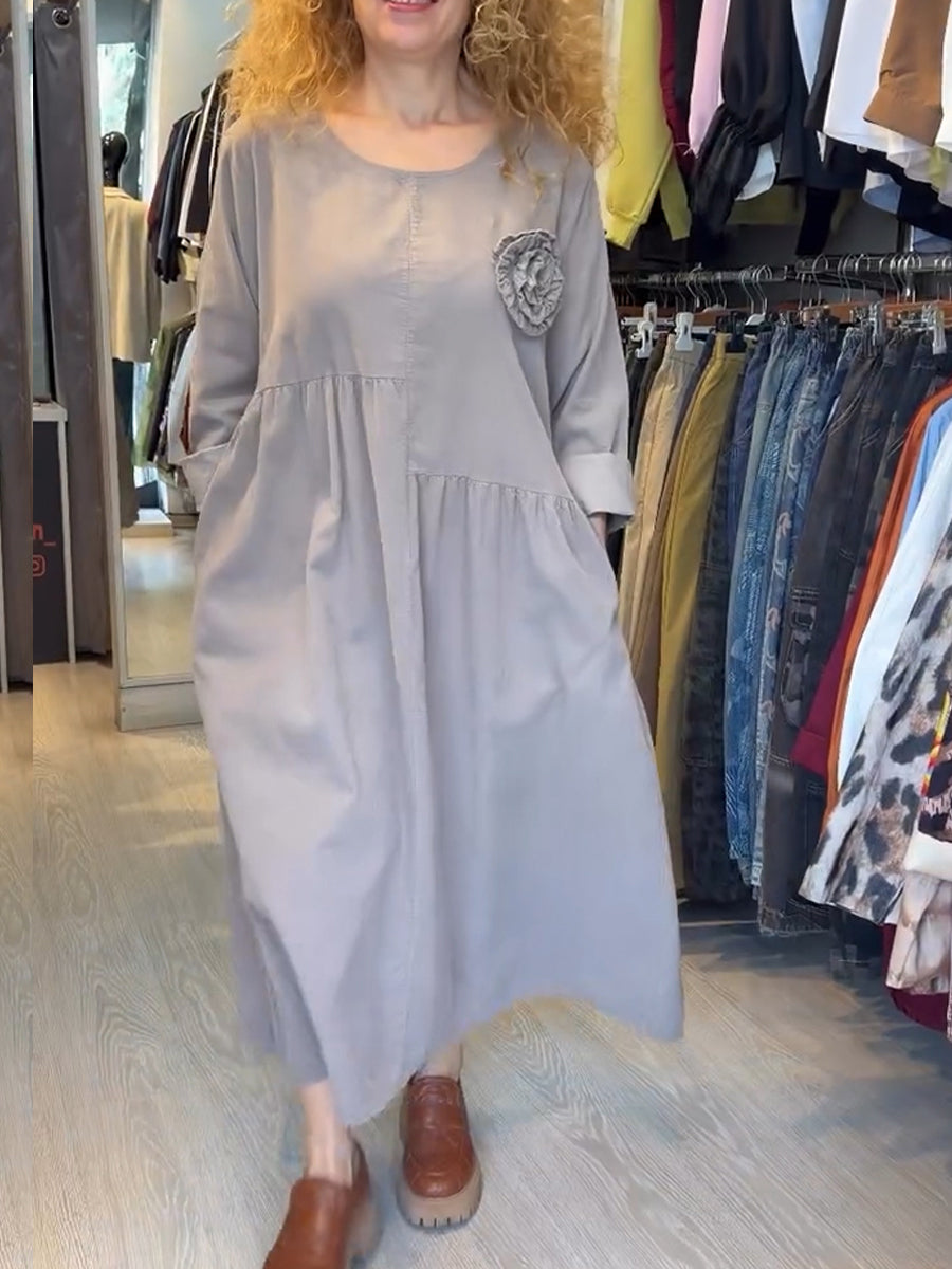 Women's Floral Patchwork Casual Cotton Dress