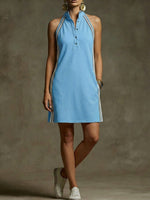 Sleeveless Stand-collar Sweatshirt Dress