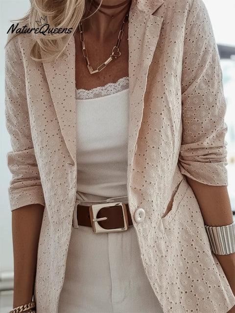 Women's Elegant Lace Button Jacket
