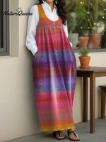 Women's Gradient Art Casual Loose Denim Vest Dress