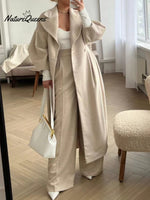 Women's Stylish Elegant Lantern-sleeved Wool Blend Long Coat