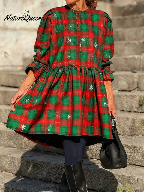 Women's Plaid Cotton Dress