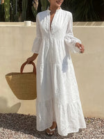 Women's Vacation Style Simple Hollow Pattern Shirt