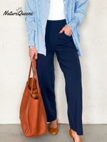 Cozy Travel Office Casual Elastic Wide-leg Pants