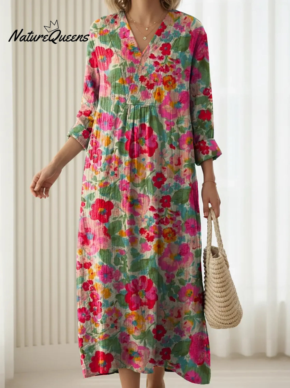 Women's Colorful Flowers Art Print Dress