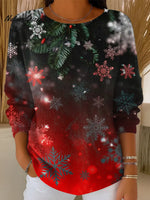 Women's Gradient Snowflakes Casual Pullover Sweater
