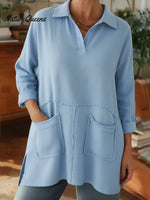 Women's Loose-fitting Casual Linen-cotton Top