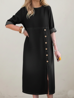 Retro Button-up Denim Cotton Dress