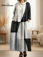 Women's Geometric Pattern Art Print Casual Cotton Dress