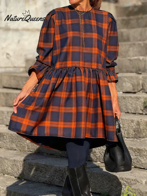 Women's Plaid Cotton Dress