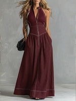 Fashionable Sleeveless Cotton Maxi Dress