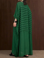 O-Neck Ankle Dress Batwing Sleeve
