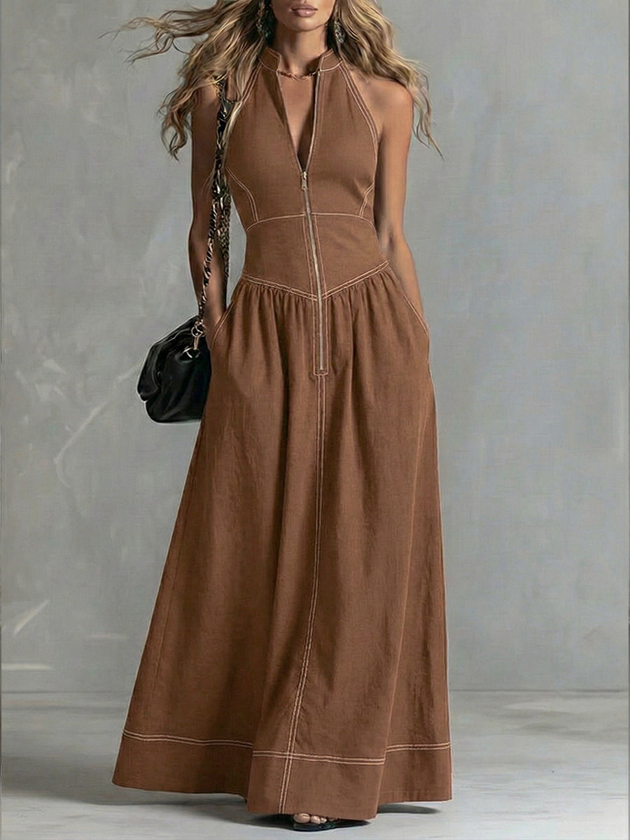 Fashionable Sleeveless Cotton Maxi Dress